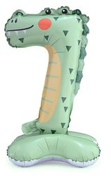 Изображение товара Цифра фольгированная «Веселая затея» 7 Крокодил на подставке, 56 см