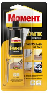 Изображение товара Герметик силиконовый «Момент» Гермент универсальный белый, 70 мл