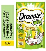 Изображение товара Лакомство для кошек Dreamies Mix подушечки с мятой и курицей, 60 г