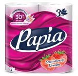 Изображение товара Туалетная бумага Papia Strawberry Dream 3 слоя, 4 рулона
