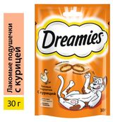 Изображение товара Лакомство для кошек Dreamies подушечки с курицей, 30 г