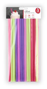 Изображение товара Трубочки для напитков Actuel широкие цветные, 24 см, 50 шт