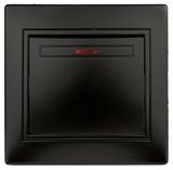 Изображение товара Выключатель одноклавишный Intro с подсветкой 10А-250В IP20 СУ антрацит Plano 1-102-05