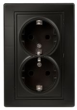 Изображение товара Розетка двойная Intro Plano скрытой установки цвет антрацит 1-205-05