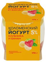 Изображение товара Йогурт «Коломенское» клубника-банан 5%, 170 г
