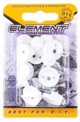 Изображение товара Зеркалодержатель пластиковый Element с шурупами белый, 8 шт