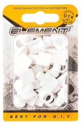 Изображение товара Полкодержатель лопаточка Element 7 мм со втулкой белый, 16 шт