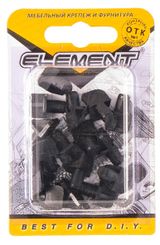 Изображение товара Полкодержатель лопаточка Element 7 мм со втулкой черный, 16 шт