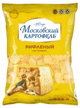 Изображение товара Чипсы картофельные «Московский Картофель» рифленые со вкусом сыра Пармезан, 120 г