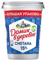 Изображение товара Сметана «Домик в деревне» 15% БЗМЖ, 450 г