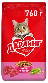 Изображение товара Сухой корм для кошек «Дарлинг» мясо и овощи, 760 г