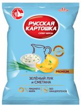 Изображение товара Чипсы «Русская картошка»  сметана и зеленый лук, 190 г