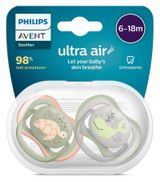 Изображение товара Пустышка Philips Avent Ultra Air Night SCF376/18 с футляром 6-18 мес., 2 шт