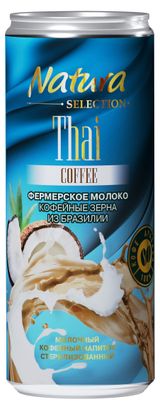 Изображение товара Напиток молочный кофейный Natura Selection Thai coffee Кофе тайский охлажденный БЗМЖ охлажденный, 220 мл