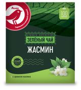 Изображение товара Чай зеленый АШАН Красная птица со вкусом жасмина, 100х2 г