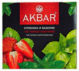 Изображение товара Чай черный AKBAR Клубника и базилик, 100 пакетиков