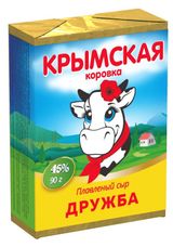 Изображение товара Сыр плавленый «Крымская Коровка» Дружба брикет 45% БЗМЖ, 90 г