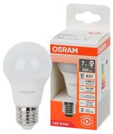 Изображение товара Лампа светодиодная Osram LED E27 7W груша нейтральный белый свет