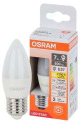 Изображение товара Лампа светодиодная Osram LED E27 7W свеча теплый белый свет