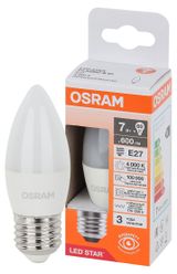 Изображение товара Лампа светодиодная Osram LED E27 7W свеча нейтральный белый свет