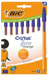 Изображение товара Ручка шариковая BIC Cristal Fine Orange синяя, 8 шт
