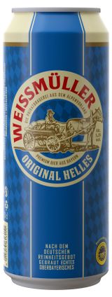 Изображение товара Пиво светлое Weissmuller Original Helles фильтрованное 5,3%, 0,5 л