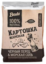 Изображение товара Чипсы картофельные Bruto с черным перцем и морской солью, 120 г