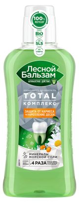 Изображение товара Ополаскиватель для полости рта «Лесной Бальзам» Total Интенсивная чистка + укрепление дёсен Ромашка Облепиха Витамины, 400 мл