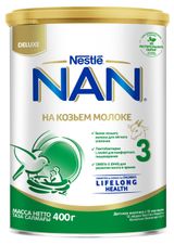 Изображение товара Смесь сухая молочная NAN 3 на козьем молоке быстрорастворимая, с 12 мес., 400 г