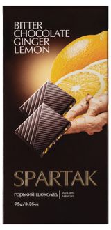 Изображение товара Шоколад «Спартак» Горький с имбирём и лимоном, 95 г