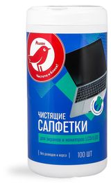 Изображение товара Салфетки чистящие АШАН Красная птица для экранов и мониторов LCD/LED, 100 шт