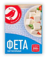 Изображение товара Сыр рассольный Фета АШАН Красная птица 35% БЗМЖ, 200 г