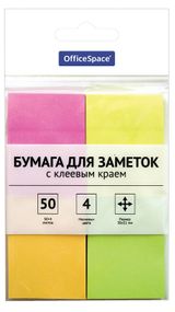 Изображение товара Самоклеящийся блок OfficeSpace 4 неоновых цвета 38х51мм, 200 л