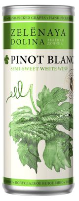 Изображение товара Вино «Зеленая долина» Pinot Blanc белое сухое Россия, 0,25 лбел ЗД Пино Блан 0,25