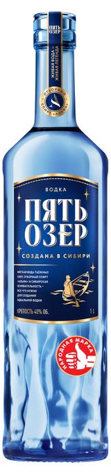 Изображение товара Водка «Пять Озер» Россия, 1 л