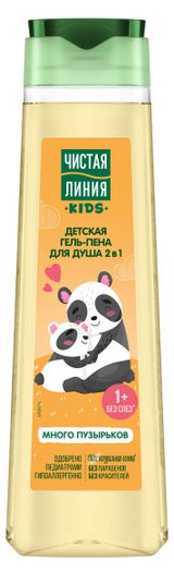 Изображение товара Гель -пена для душа детская PURE LINEГ Чистая линия 2 в 1, 400 мл