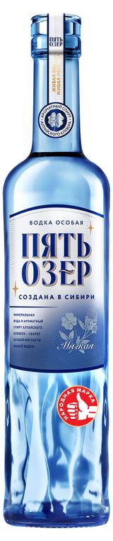 Изображение товара Водка «Пять Озер» Мягкая Россия, 0,5 л