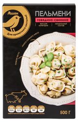 Изображение товара Пельмени АШАН Золотая птица с говядиной и свининой категории А, 500 г