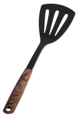 Изображение товара Лопатка с прорезями ручка с дизайном под дерево, 32х9,3 см