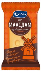 Изображение товара Сыр полутвердый Viola Маасдам кусок брикет 45% БЗМЖ, 180 г