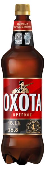 Изображение товара Пиво светлое «ОХОТА» крепкое 8,1%, 1,2 л