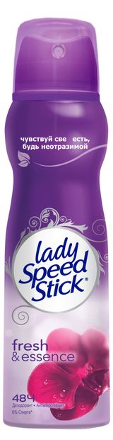 Изображение товара Дезодорант-антиперспирант спрей женский Lady Speed Stick Fresh&essence, 150 мл