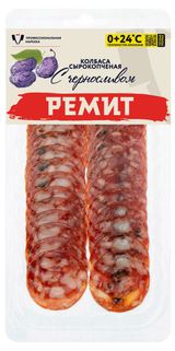 Изображение товара Колбаса сырокопченая «РЕМИТ» с черносливом нарезка, 70 г