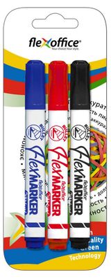 Изображение товара Маркеры для досок Flexoffice разноцветные, 3 шт