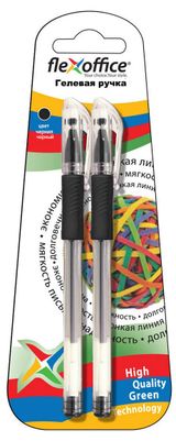 Изображение товара Ручка гелевая Flexoffice Sunbeam 0,5 мм черная, 2 шт