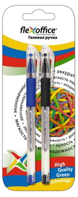 Изображение товара Набор гелевых ручек Flexoffice 0,5 мм черная и синяя, 2 шт