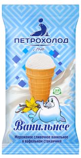 Изображение товара Мороженое сливочное «Петрохолод» Пломбир ванильный, 70 г