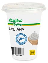 Изображение товара Сметана «Каждый день» 15% БЗМЖ, 300 г