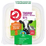 Изображение товара Творог рассыпчатый АШАН Красная птица фермерский 18 % БЗМЖ, 200 г