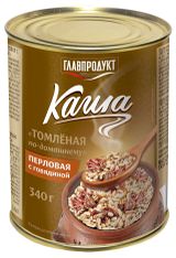Изображение товара Каша перловая с говядиной «ГЛАВПРОДУКТ» Томленая по-домашнему, 340 г